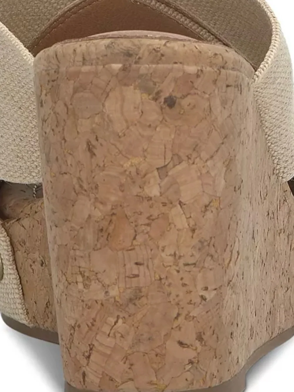 Lucky Brand Natural Canvas Cork Wedge Mules
